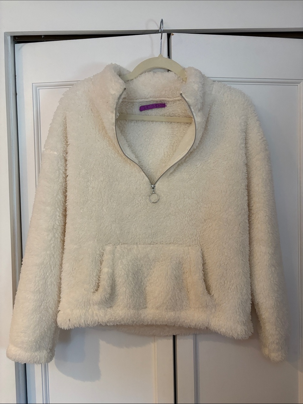 Jac Parker Cream Sherpa Half-Zip Pullover